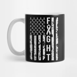 Lung Cancer Awareness American Flag Mug